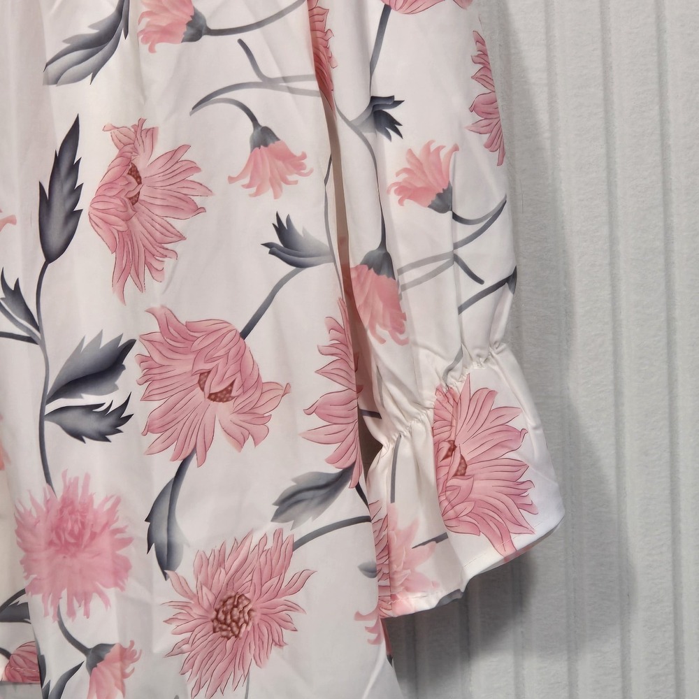 Nora Cora Women's Long‎ Sleeve Floral Print Button Down Blouse Size M - Picture 2 of 7
